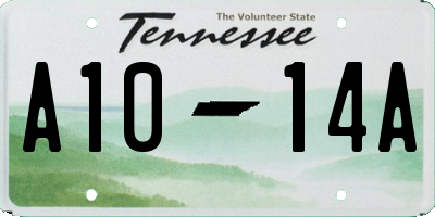 TN license plate A1014A