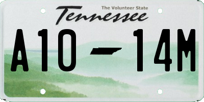 TN license plate A1014M