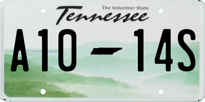 TN license plate A1014S