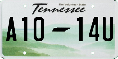 TN license plate A1014U