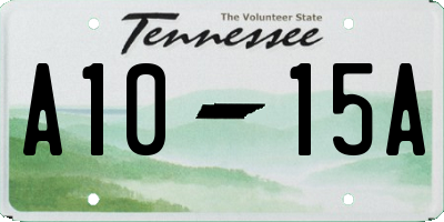TN license plate A1015A