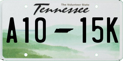 TN license plate A1015K