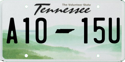 TN license plate A1015U
