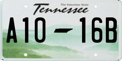TN license plate A1016B