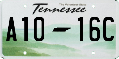 TN license plate A1016C