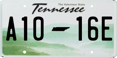 TN license plate A1016E