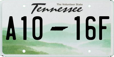 TN license plate A1016F