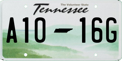 TN license plate A1016G