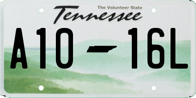 TN license plate A1016L