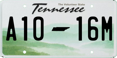 TN license plate A1016M