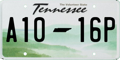 TN license plate A1016P