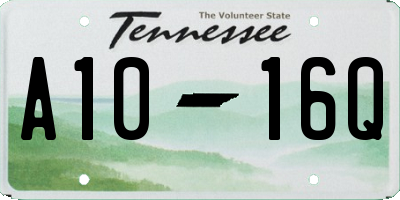 TN license plate A1016Q