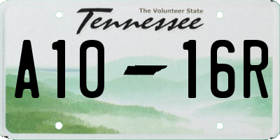 TN license plate A1016R