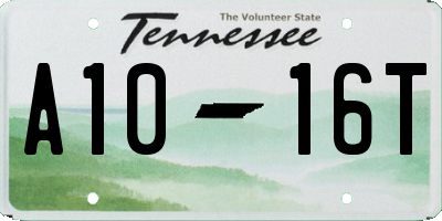 TN license plate A1016T