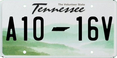 TN license plate A1016V