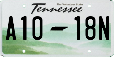 TN license plate A1018N