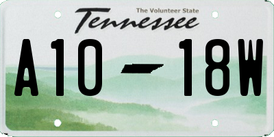 TN license plate A1018W