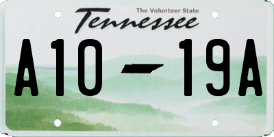 TN license plate A1019A