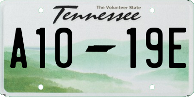 TN license plate A1019E
