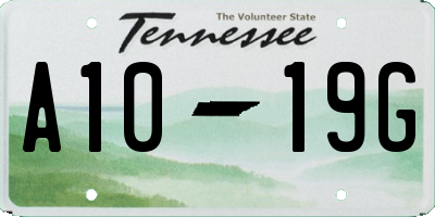 TN license plate A1019G