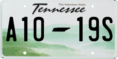 TN license plate A1019S
