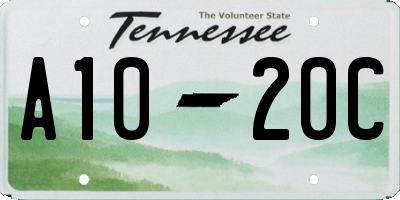 TN license plate A1020C
