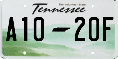 TN license plate A1020F