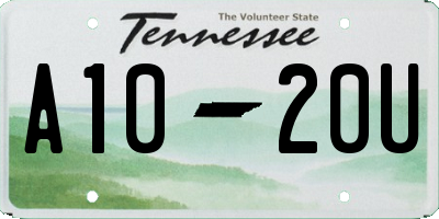 TN license plate A1020U