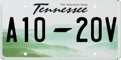 TN license plate A1020V