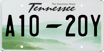 TN license plate A1020Y