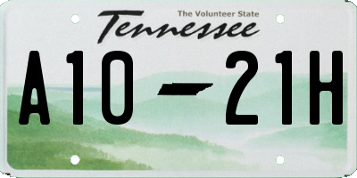 TN license plate A1021H