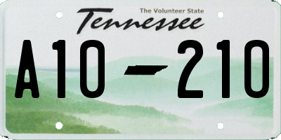 TN license plate A1021O