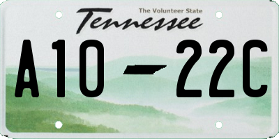 TN license plate A1022C