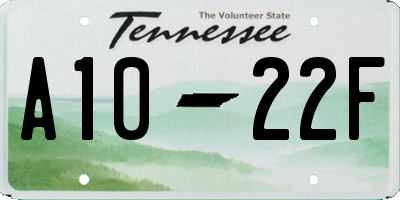 TN license plate A1022F