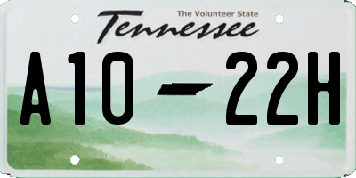TN license plate A1022H