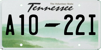 TN license plate A1022I