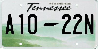 TN license plate A1022N