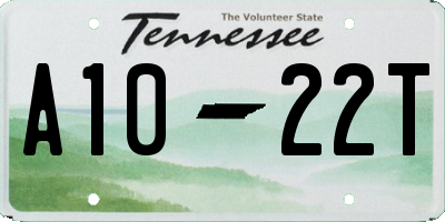 TN license plate A1022T