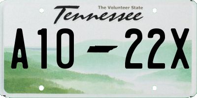 TN license plate A1022X