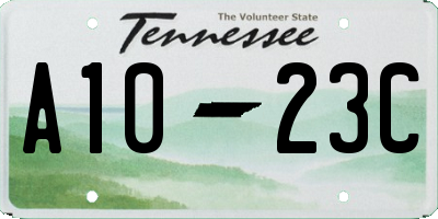 TN license plate A1023C