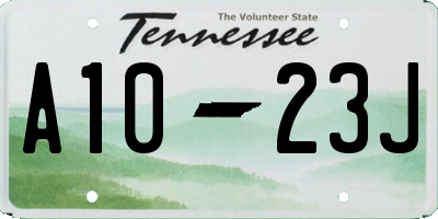 TN license plate A1023J