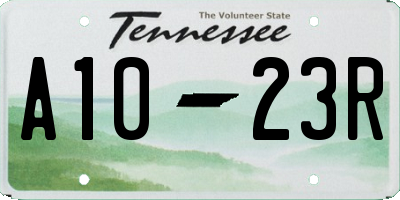 TN license plate A1023R
