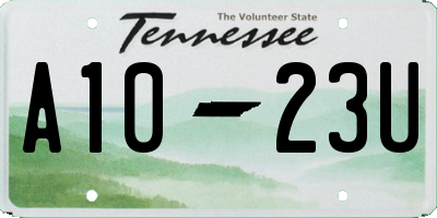 TN license plate A1023U