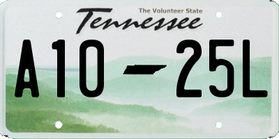 TN license plate A1025L
