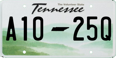 TN license plate A1025Q