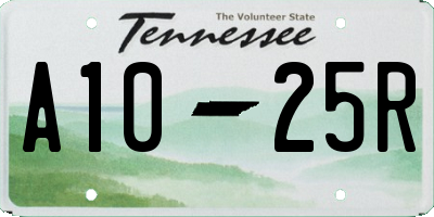 TN license plate A1025R