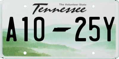 TN license plate A1025Y