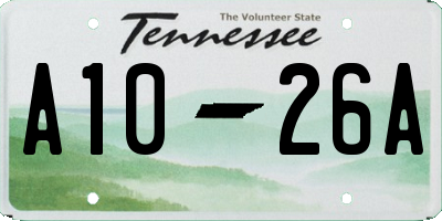TN license plate A1026A