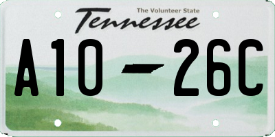 TN license plate A1026C
