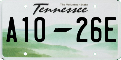 TN license plate A1026E